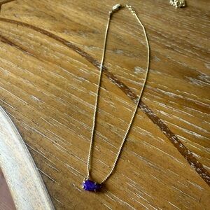 KENDRA SCOTT - Gold Chain Necklace with Purple Stone Pendant - Women's Jewelry